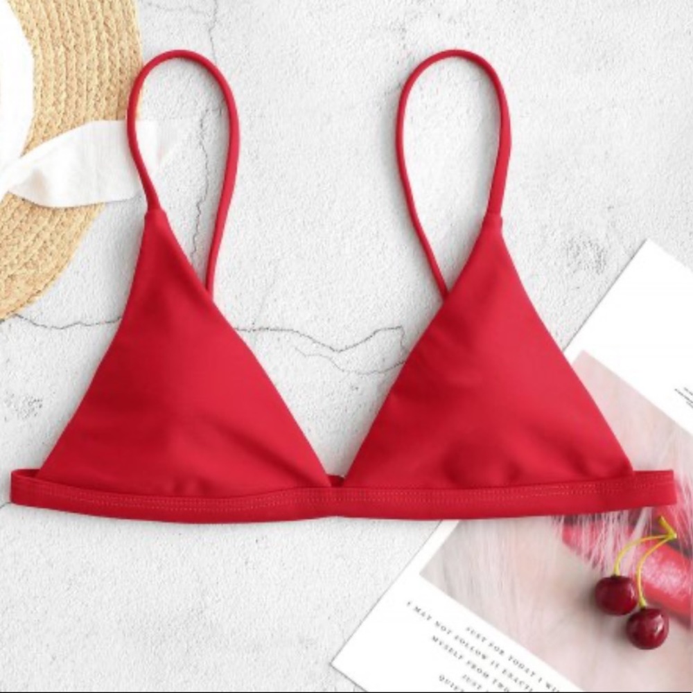 Strappy red bikini top